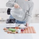 vet preparing dog food