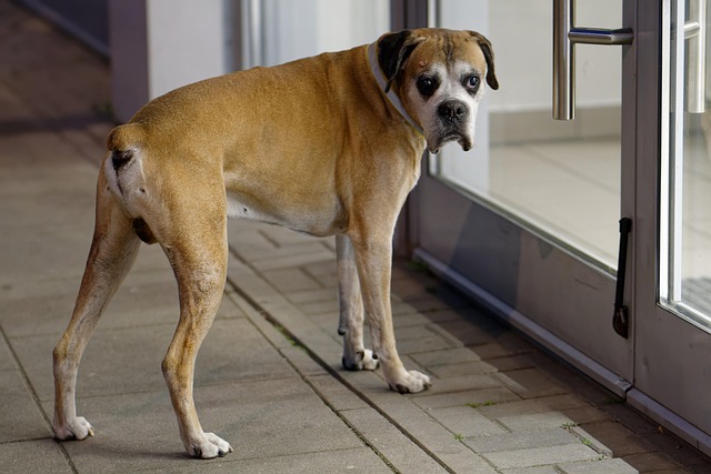Dog waiting patiently by food bowl at a scheduled mealtime