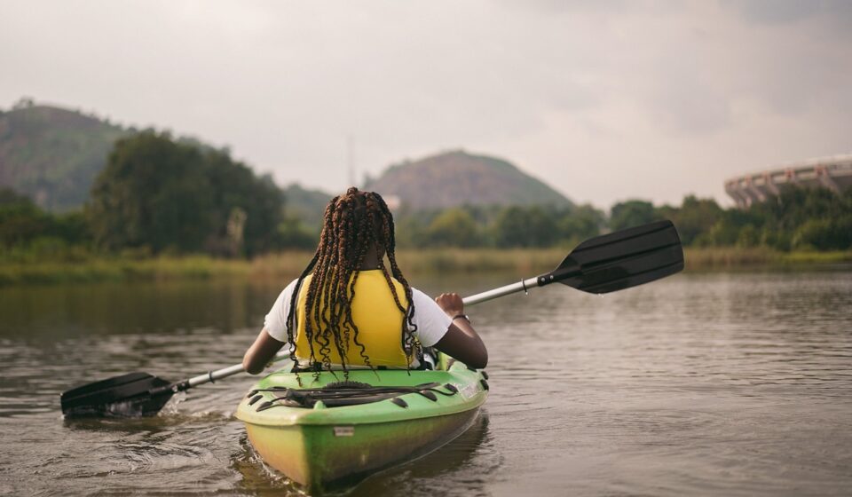 dog in kayak