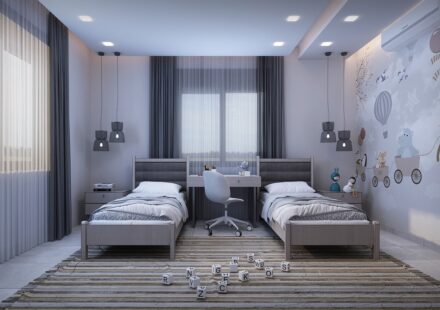 dog in modern apartment