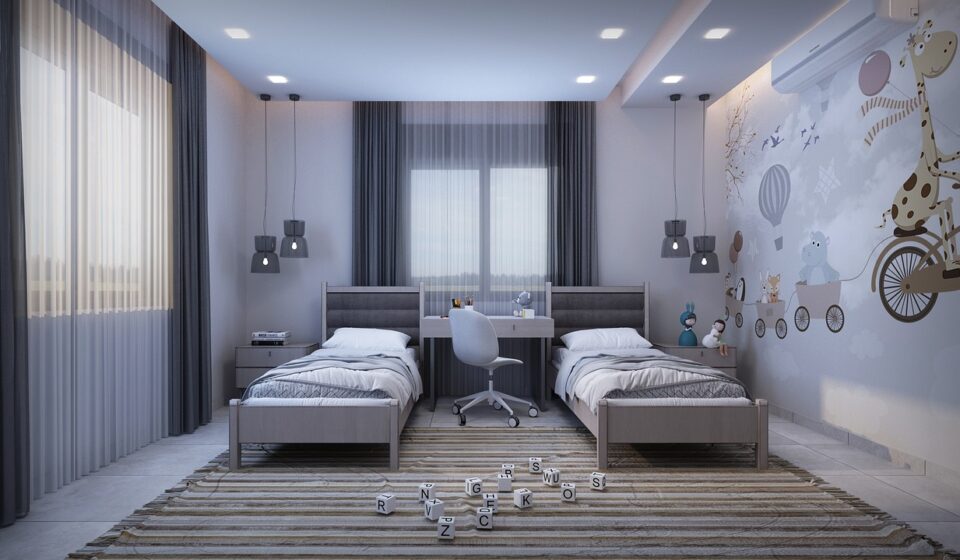 dog in modern apartment